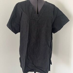 Women’s medical Scrubs Set Black Polka Dot Shirt and pants